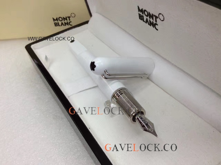 AAA Montblanc M Marc Newson White And Silver Fountain Pen - New Model Pens AAA Montblanc M Marc Newson White And Silver Fountain Pen - New Model Pens